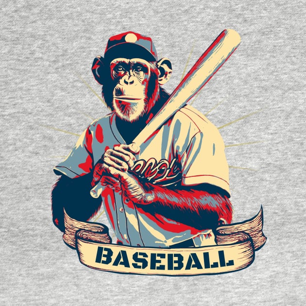 Baseball Chimpanzee Vintage by DesignArchitect